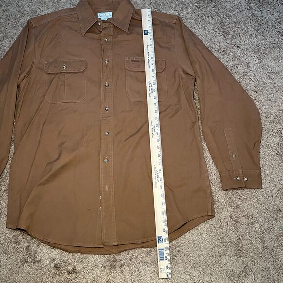 Carhartt Shirt Mens Large Tall Button Up Heavy Canvas Long Sleeve Pockets (#120) - Picture 5 of 7